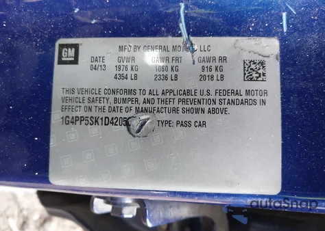 2013 Buick Verano из США, поврежденный, VIN 1G4PP5SK1D4205634